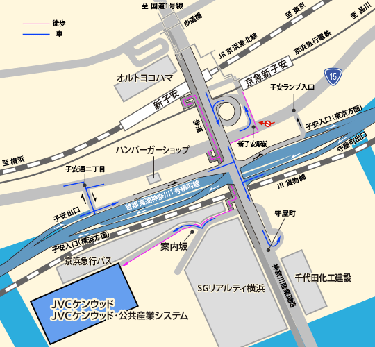 本社・横浜事業所地図